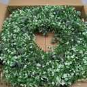 Summer Wreath for Front Door - 26'' Artificial Eucalyptus Wreath with Fake Leaves, Front Door Wreath for All Seasons, Porch, Wall, Window, Farmhouse Decor