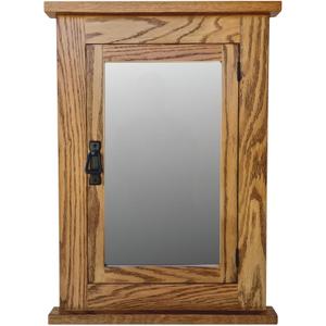 Solid Oak Mission Recessed Medicine Cabinet/Solid Wood & Handmade, Light Finish 