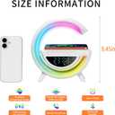Smart Alarm Clock with Wireless Charging, 9.45" RGB Night Light Table Lamp, Bluetooth Speaker, Sound Machine, Sunrise Wake Up Light, Dimmable LED Lamp for Bedroom, Home Office, Dorm