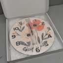 Farmhouse Wall Clocks for Kitchen - Wooden Wall Clocks Battery Operated 12 Inch - Vintage Flowers Wall Clocks Silent Non Ticking for Living Room Bedroom Home Decor (Boho Orange 3)