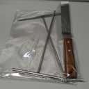 Crepe Spreader and Spatula Kit, Wood Handle Curved Offset Spacula 12",Stainless Steel 7" & 5" T-Shaped Batter Spreaders, Pancake Tool, Crepes Turner Sticks Fit Any Crepe Pan Maker, Pack of 3