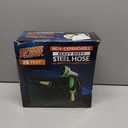 PowerFlow Garden Hose, NON-EXPANDABLE 25 Feet Premium Quality Stainless Steel Metal Water Hose with Durable Fabric Skin, Hose For Commercial, Residential Use, Bonus 10-way Spray Nozzle (25 Ft, Black)