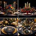 Round Tablecloth 120 Inch 10 Pack Black Tablecloths Washable Decorative Linen Polyester Table Clothes Cover for Dining Table Banquets Buffet Parties and Wedding