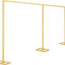 10x20ft Backdrop Stand Heavy Duty Pipe and Drape Backdrop Stand for Parties, Adjustable Pipe Kit Curtain Frame Stand for Photography Background Support,Wedding Arch Metal Frame (Gold)