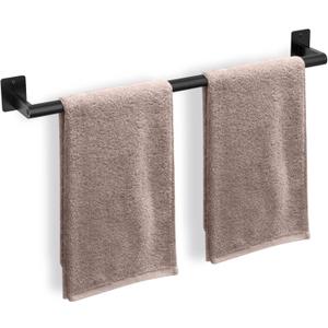 Bathroom Towel Bar, 24 Inch Towel Racks for Bathroom Wall Mounted, Heavy Duty Hand Towel Holder Organizer, Modern Home Decor Towel Rod, Matte Black Single Bar