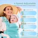 Momcozy Portable Stroller Fan with Clip | 4-Speed Mini-Fan for Carrier | Personal Fans Ultra Light 0.26lb | Gaps 4.5mm | Handheld Cooling | Rechargeable Rotate for Diaper Backpack/Table