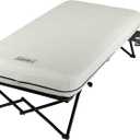 Coleman Queen-Size Airbed Cot Combination, Folding Air Mattress with Steel Frame & Side Table, Battery Pump Included, Great for Camping, Lounging, Elevated Sleeping, Guests, & More