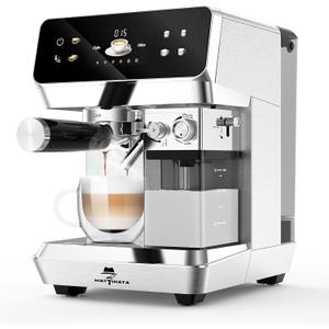 MAttinata Cappuccino Machine, Espresso Machine with Automatic Milk Frother, Stainless Steel Espresso Maker 20 Bar, Latte Coffee Maker with Touchscreen for Home, Office Black