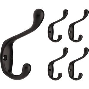 Franklin Brass B42302M-FB-C Heavy Duty Coat and Hat Hook, 5, Matte Black