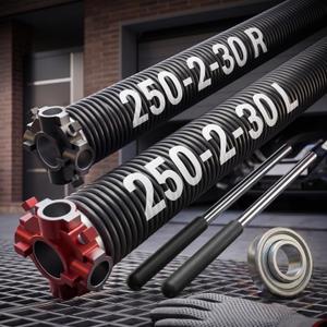 Hicarer Pair 2'' Garage Door Torsion Springs Sets with Non-Slip Winding Bars & Bearing 0.250x2''x30'' Electrophoresis Black Coated Garage Door Spring Replacement & Installation, MIN 16, 000 Cycles