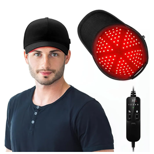 Red Light Therapy Cap for Hair Growth, 660nm Red Light-Therapy& 850nm Infrared Light Device, Black