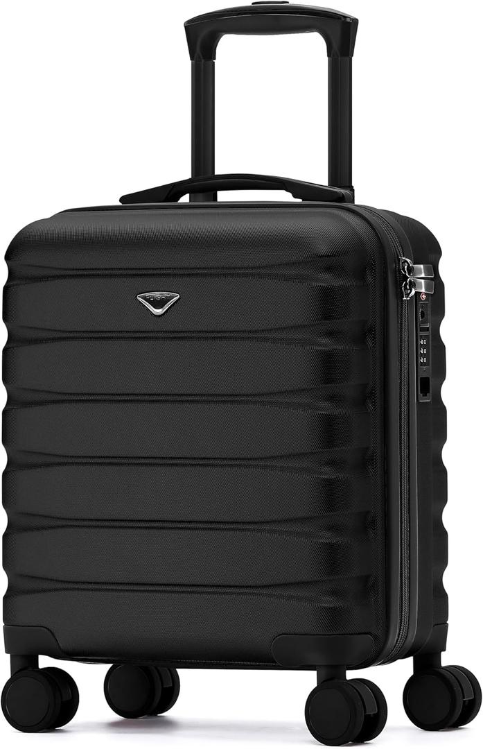 Carry On Suitcase 18x14x8 Hardside Built In TSA Lock & USB Port Lightweight Luggage Silent Double Spinner Wheels Maximum Underseat Carry-On Bag For American & United Approved Airlines