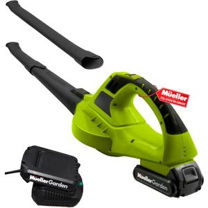 Mueller UltraStorm Leaf Blower Cordless Electric, 130 MPH 20 V Powerful Motor, 2 Speed Levels, 1hr Charge, Lightweight, Blowers for Lawn Care, Battery Powered Blower for Snow (Green)