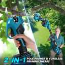 Cordless Pruning Shears with Pole Compatible with Ma kita 18V Battery, Brushless Pruner with 1.2" Cutting Diameter, Up to 13FT MAX Reach, LCD Display, for Gardening Tree Pruning (NO Battery)