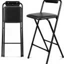 Folding Bar Stool with Back,1 Pcs Tall Foldable Stool 25.5 Inch Height
