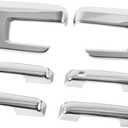 Side Mirror Covers Compatible with Ford F150 2021-2025 Chrome Door Handle Covers W/ 2 SMT Keyholes