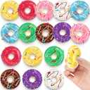 Rainbow Donut Stress Ball Artificial Donuts Stress Relief Ball Foam Mini Donut for Donut Party Favors Birthday Party Shop Decoration 8 Colors 16pcs