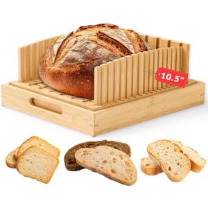 Sourdough Bread Slicer  10.5 Adjustable Bread Cutter for Homemade Bread, Precision Cutting Guide with Grooves, Wide Loaf Slicing Tool & Holiday Gift for Bread Lovers