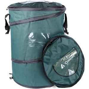 Coghlan's Deluxe Durable Pop-Up Trash Can Collapsible Garbage Bin with Zippered Lid, Bag Clips, and Anchoring Points for Camping, Home, and Outdoor Use 29.5 Gallon
