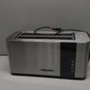 Mueller UltraToast Full Stainless Steel Toaster 4 Slice, Long Extra-Wide Slots for Bagels and Waffles, 6 Browning Levels, LED Display, Cancel/Defrost/Reheat Functions & Removable Tray, Kitchen Gadgets
