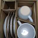 KIVY Cappuccino cups set [4x 8oz] - Thick-walled stoneware cappuccino cup set for latte art - Cappuccino coffee cups - Tazas de cafe - Latte cups - Ceramic latte art cup and saucer set of 4 - Grey