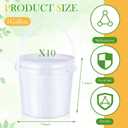 10 Pcs Plastic Bucket with Handle for Paint Storage Crafts,1 Gallon,White