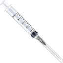 100 Pack - 5ml/cc Luer Lock Plastic Syringe with Needle 22Ga, Lab Measuring Tools for Industrial Dispensing, Science Lab and Plant Injection Supplies