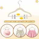 Flottian 24-Pack Baby and Kids Velvet Hangers with Clips, Non Slip and Space-Saving Kids Pants Hangers for Baby/Toddler Pants, Skirts, Coats, Beige