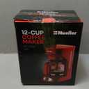 MELLERHOME 12-Cup Red Coffee Maker - Perfect for Home or Office, Borosilicate Carafe, Auto-Off, Reusable Filter, Anti-Drip, Keep-Warm Function, Clear Water Level Window, Red Kitchen Accessories