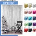 Hahuho Silver Sequin Backdrop Curtain, 4PCS 2FTx8FT Glitter Backdrop Curtain for Parties, Christmas, Wedding, Party Decoration4 Panels, 2FT x 8FT, Silver