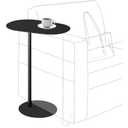 Modern Metal Side Table C Shaped End Table for Couch Slim Sofa Side Table Snack End Table Tv Trays for Eating On Couch for Dining Room, Living Room, Cafe and Balcony (1Pack Black)