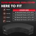 Zettum Outdoor Curved Sectional Cover - Patio Sectional Sofa Cover, 600D Waterproof Patio Furniture Covers for 5-7 Seater Outdoor Sectional Sofa and Couch, 190"(Back)/126"(Front)