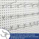 Shimeyao 10 Pcs 12 Inch Pegboard Shelf Brackets, Sturdy Metal Peg Hook Heavy Duty Garage Organizer Hanger, Fits 1/4" Pegboard Slatwall, for Workshops Trade Show Booths