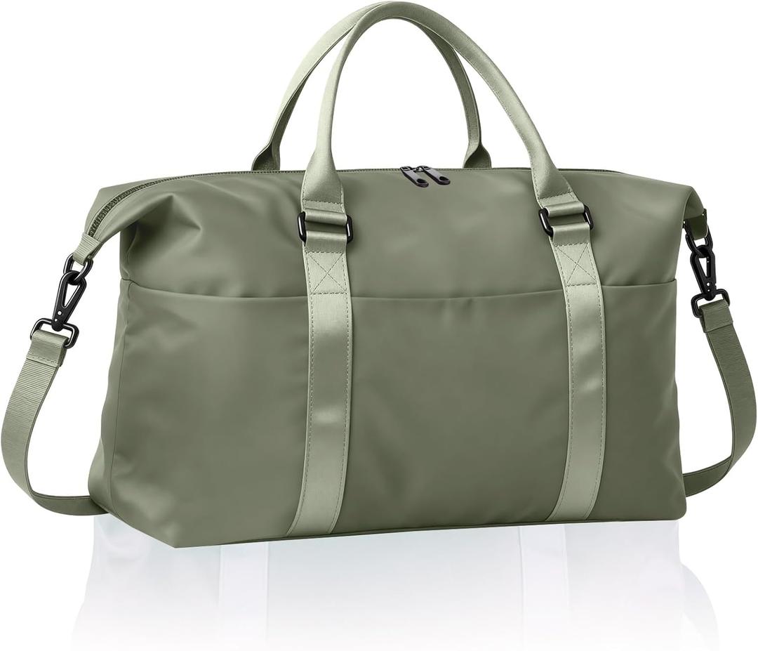Weekender Duffel Bags for Women Travel Totes Bag for Airplane Essentials, Overnight Bags for Women with Trolley Sleeve, Large Carry On Hospital Bag for Labor and Delivery, Sport, Gym (Field Green)