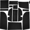 Fit for Toyota 4Runner 2010-2024 Accessories, Upgraded Custom Non-Slip Cup Holder Inserts, Center Console Liners, Door Pocket Mat Pads (2 Rows of Seats, 24-PCS, Black Trim)