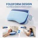 Foldable Dual-Zone Memory Foam Bed Pillow for Side, Back & Stomach Sleepers
