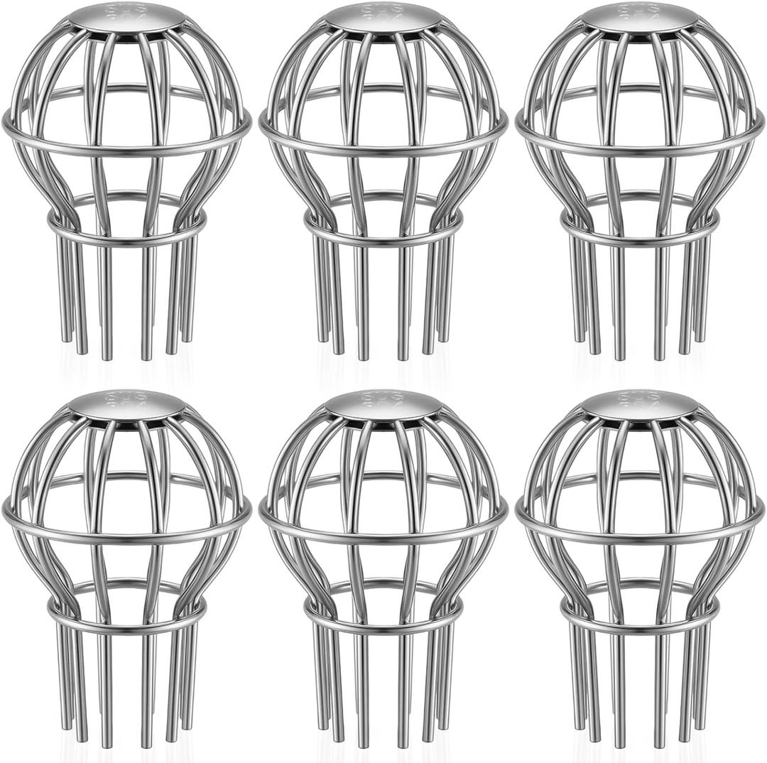 6 Pack Gutter Guard 2 Inch, 304 Stainless Steel Filter Strainer Fits 1.7" to 2.4" Downspout Filter Protector for Blockage Leaves, Seeds, Twigs and Debris