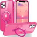 PIXIU Strong Magnetic for iPhone 11 Pro Max case Compatible with Mag-Safe, Built-in Invisible Stand,Military Shockproof Slim Protective Matte Phone Cover for iPhone 11 Pro Max 6.5"-Hot Pink