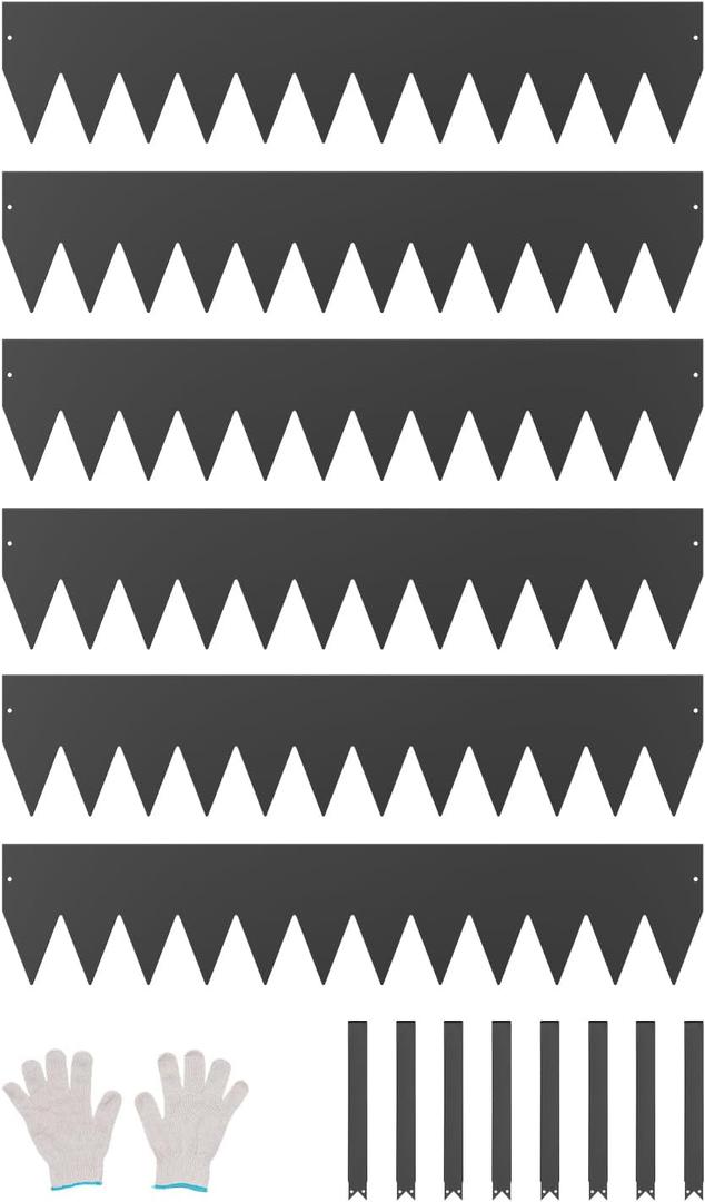 VEVOR Steel Landscape Edging, 6 Packs 40 x 8 in Rust-Resistant Metal Landscape Edging, Bendable Garden Edging Border, Heavy Duty Lawn Edging, Easy-to-Install, Flower Bed Yard Pathway Divider Black