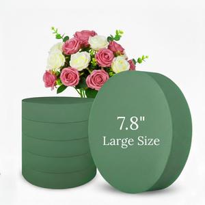 FLOFARE Pack of 6 Floral Foam Round Blocks for Flower Arrangements, Green Florist Flower Foam for Fresh & Artificial Flowers, 7.8" Wedding & Party Dcor