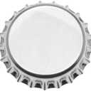 Bottle Cap Co 100-Piece Crown Bottle Caps, Shiny Silver Linerless