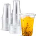 Eupako 9 oz Plastic Cups with Lids 100 Sets, Disposable Clear Cups with Lids, Cold Drink Containers for Beverage, Parfait, Smoothie