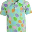 Unique Baby Short Sleeve Collared Boys Polo Shirt, Toddler Kids Polo Shirts (3T, Green)