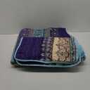 WONGS BEDDING Boho Quilt King Size, Blue Purple Bohemian King Quilt, Lightweight Microfiber Bed Decor Bedspread for All Season 103"x90"(3 Pieces)