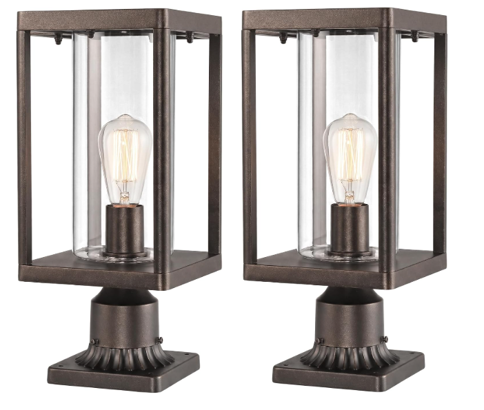 Beionxii Outdoor Post Lights, 20In Post Lantern with Pier Mount Base,Bronze
Hardwired 120V, Aluminum Exterior Lamp Post Light Fixture with Glass, Waterproof Fence Post Deck Lighting, BXA291-P-2PK-ORB