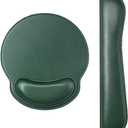 Ergonomic Mouse Pad Set Keyboard Wrist Rest Pad and Mousepads with Wrist Support,iVeze Pu Leather Memory Foam Lightweight Comfortable Mouse Pads for Home Office Efficient Working,Green