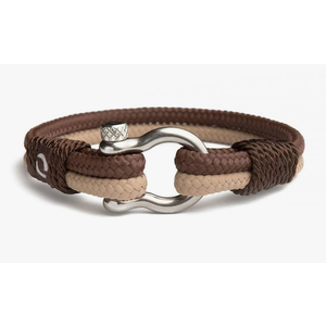 Mens Rope Bracelet - Stainless Steel Silver Shackle, Extremely Durable and Scratch Resistant Waterproof Paracord, Handmade, Nautical Wristband for Men 6-6.5