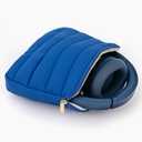 Geekria NOVA Headphones Puffy Pouch Compatible with JBL Tune 710BT, Sennheiser PXC 550-II, Bose QC Ultra II, Soft Shell Replacement Protective Travel Carrying Bag with Cable Storage (Blue)