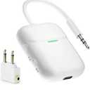 Nulaxy Air in-Flight Bluetooth Wireless Audio Transmitter Receiver for up to 2 AirPods & Wireless Headphones, Bluetooth Adapter for All 3.5mm Jacks on Airplanes, Gym Equipment, TVs & Gaming Consoles