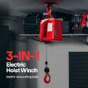VIVOHOME 3-in-1 Electric Hoist Winch 660lbs, 110V Portable Power Winch Crane with Wire and Wireless Remote Control, 40ft Lifting Height for Towing, Overload Protection for Garage, Factory, Warehouse